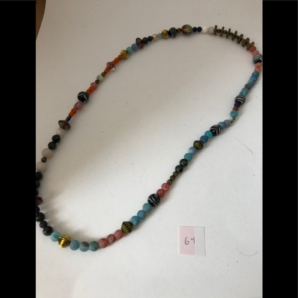 Long Segmented Beaded Necklace (G4)
